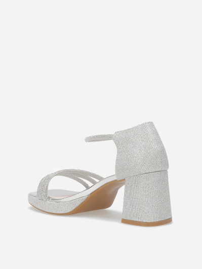 Sandales à plateforme avec strass et paillettes