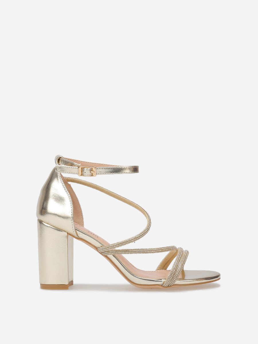 Sandales à multi-brides strassées