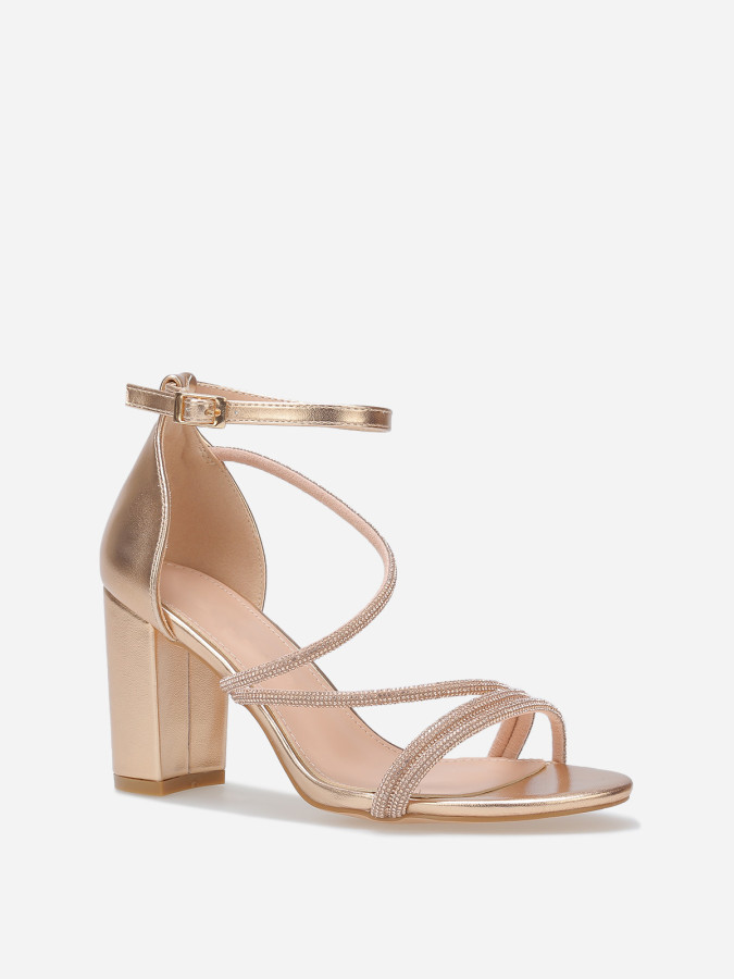 Sandales à multi-brides strassées