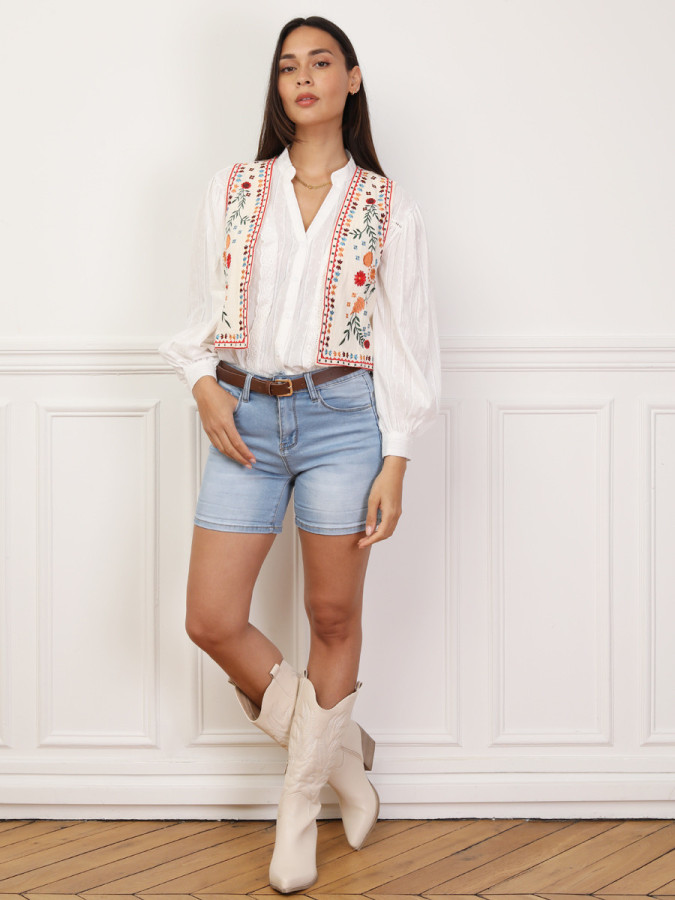 Short push-up en denim clair