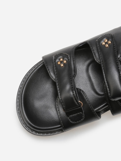 Sandales à scratch et plateforme