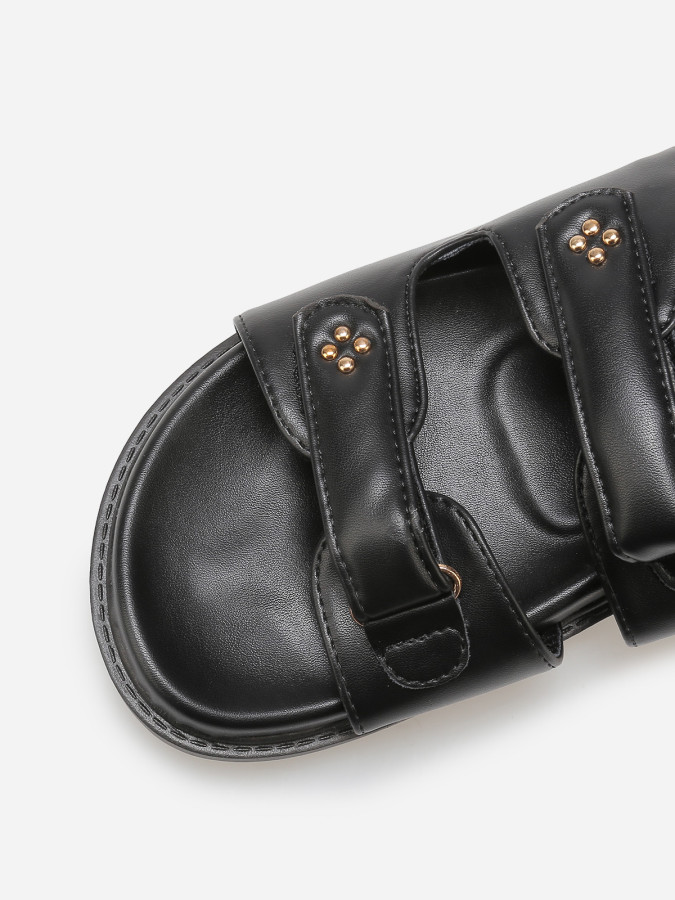 Sandales à scratch et plateforme