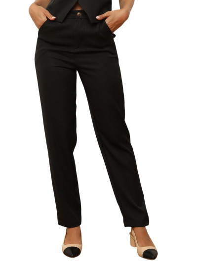 Pantalon taille haute à coupe cigarette