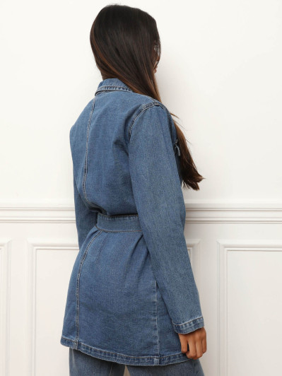Veste mi-longue en denim