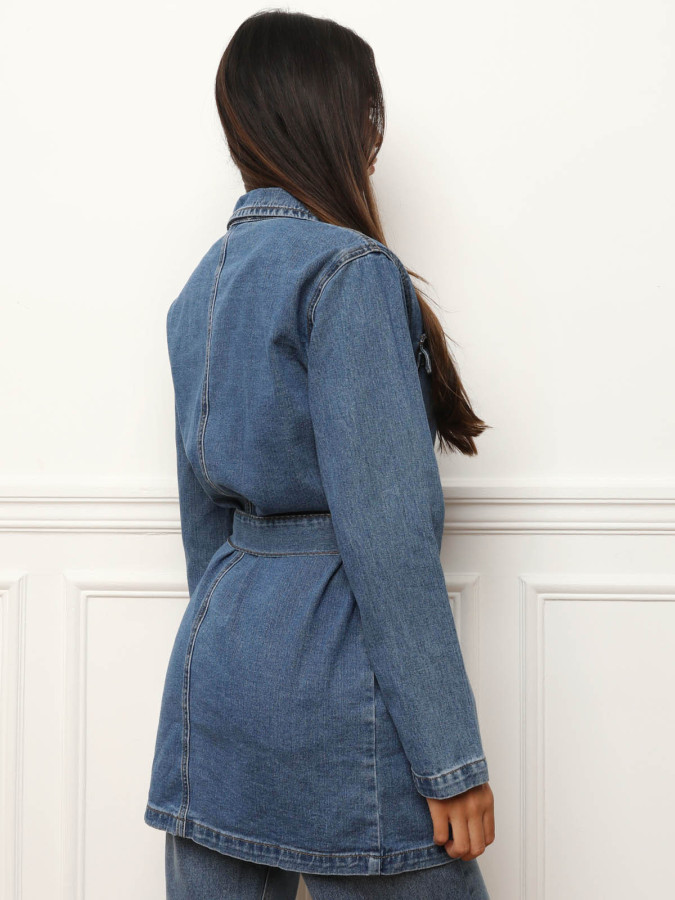 Veste mi-longue en denim