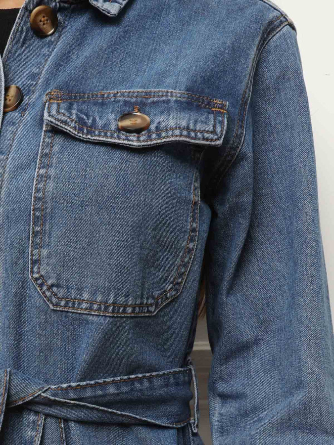 Veste mi-longue en denim
