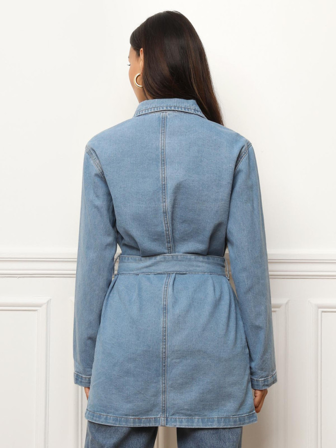 Veste mi-longue en denim