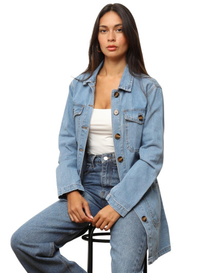 Veste mi-longue en denim