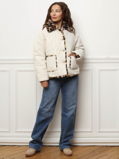 Doudoune réversible fourrée