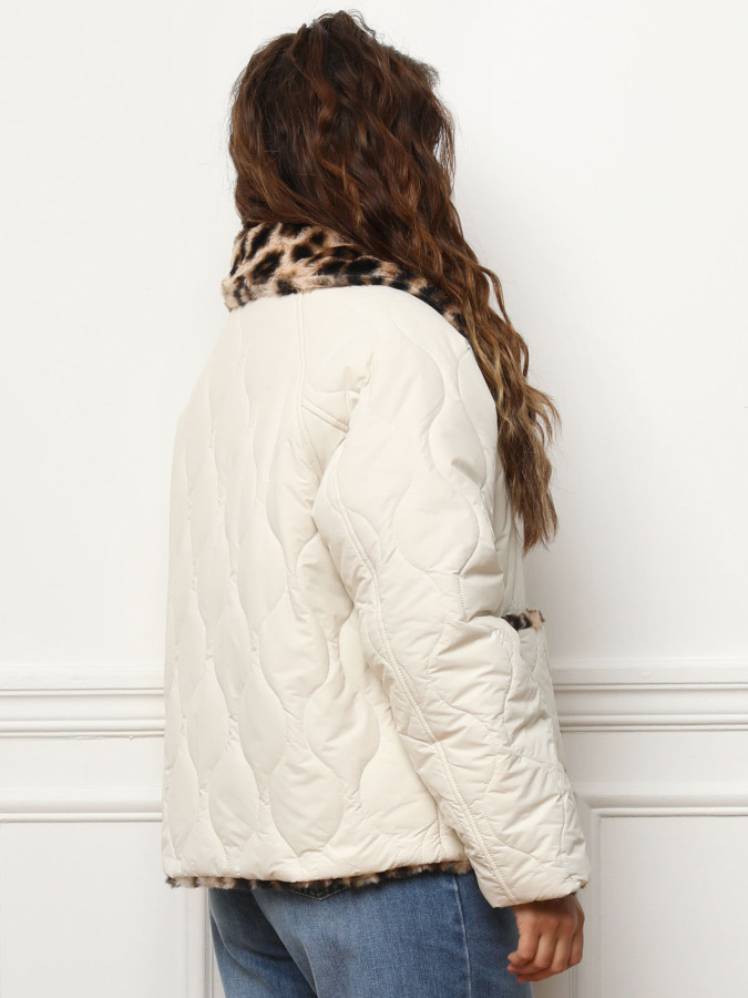 Doudoune réversible fourrée