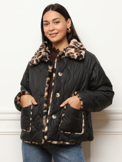 Doudoune réversible fourrée