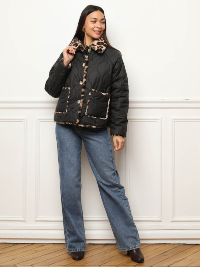 Doudoune réversible fourrée