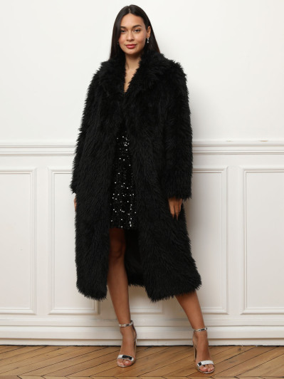 Manteau large en fausse fourrure