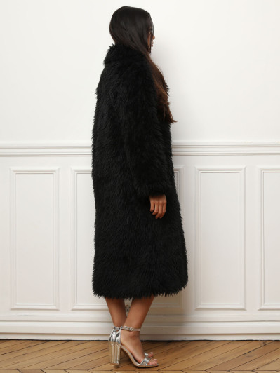 Manteau large en fausse fourrure