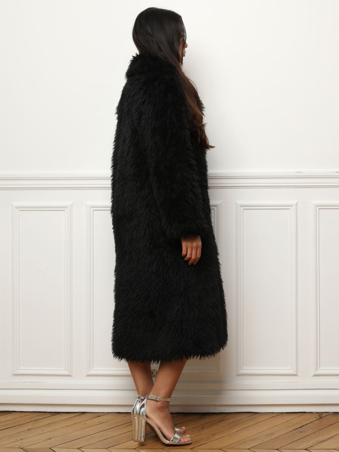 Manteau large en fausse fourrure