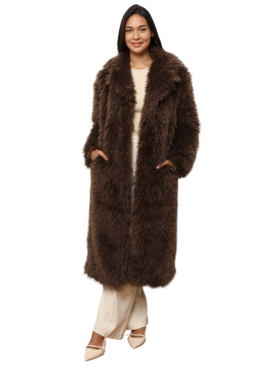 Manteau large en fausse fourrure
