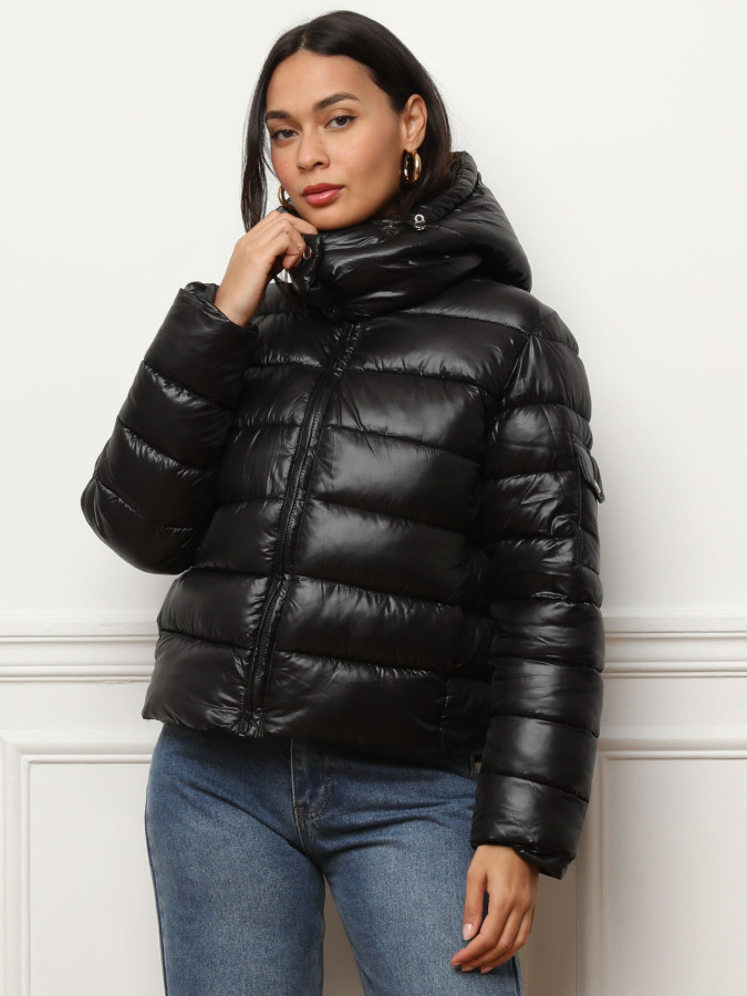 Doudoune courte à capuche