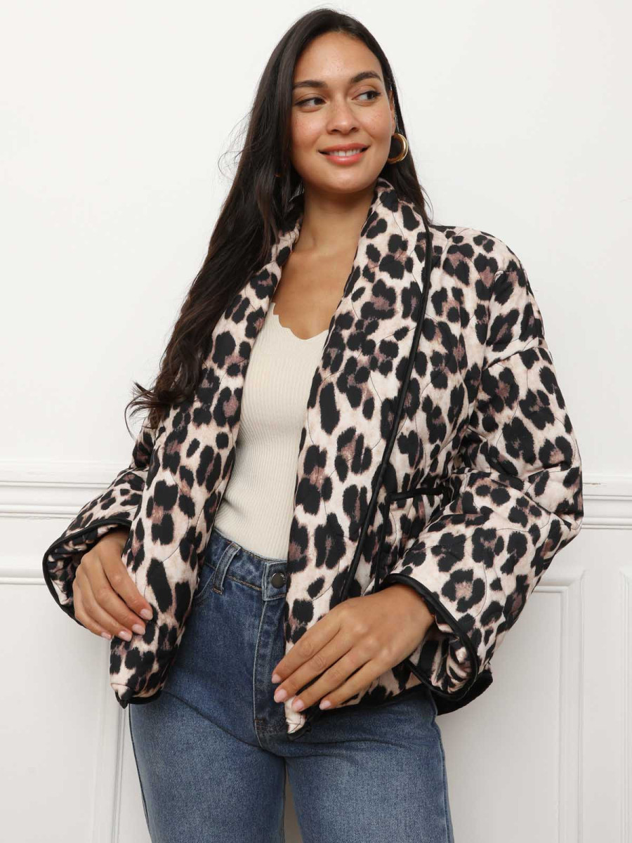 Veste matelassée à imprimé animal