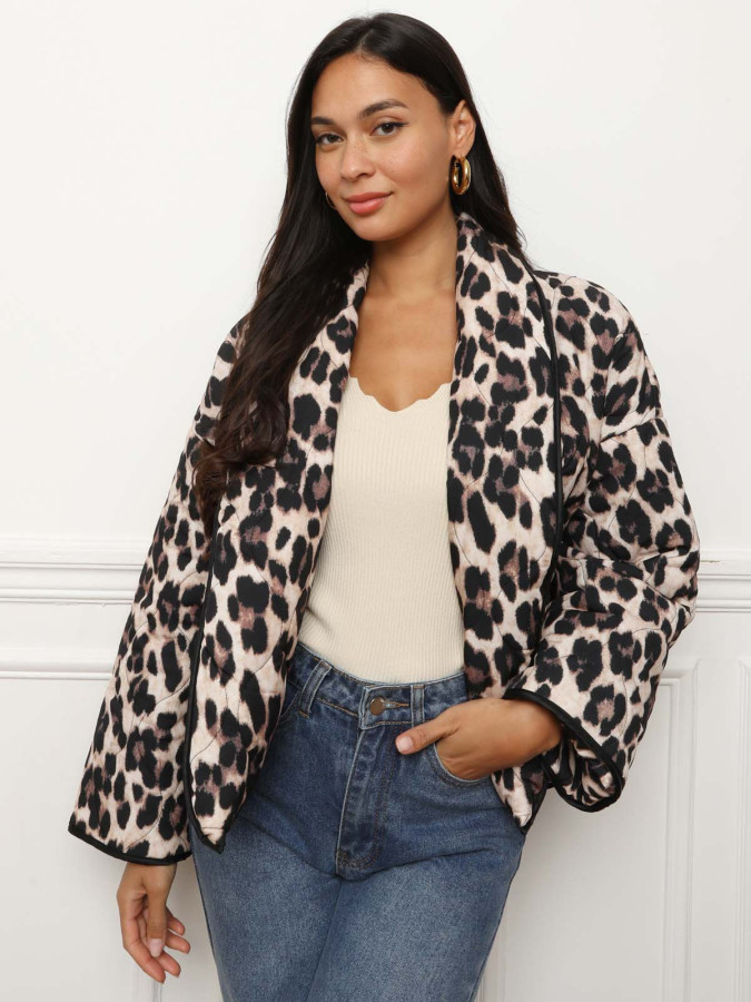 Veste matelassée à imprimé animal