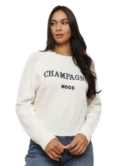 Pull à message brodé