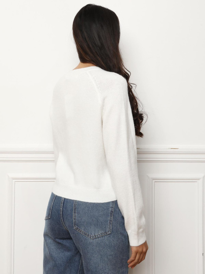 Pull à message brodé