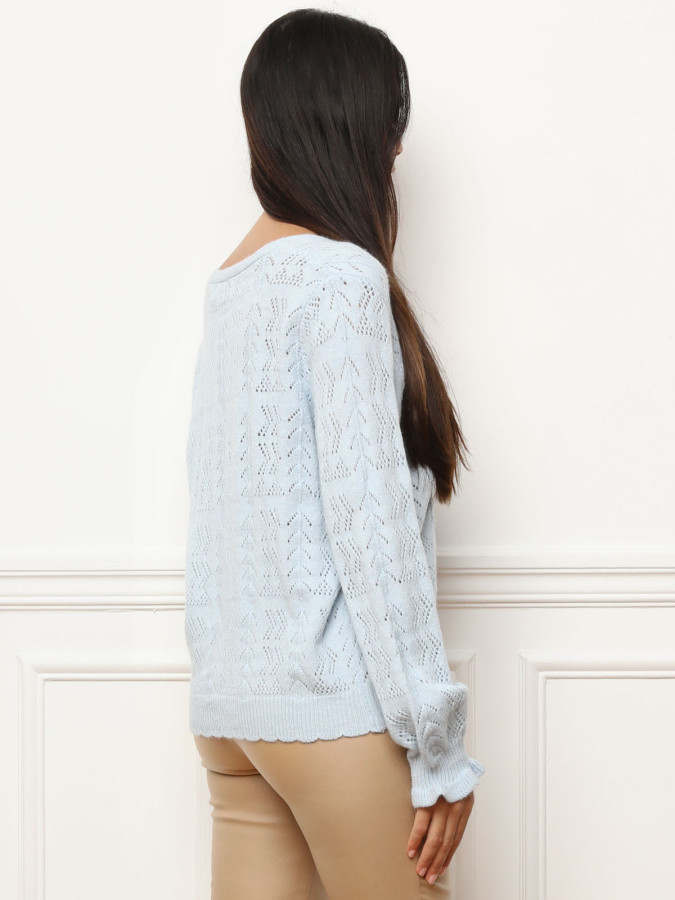 Cardigan ajouré à boutons nacrés