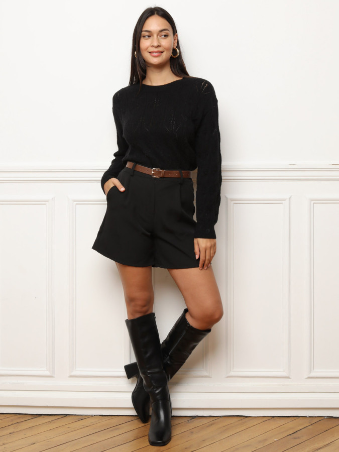 Pull droit en maille ajourée