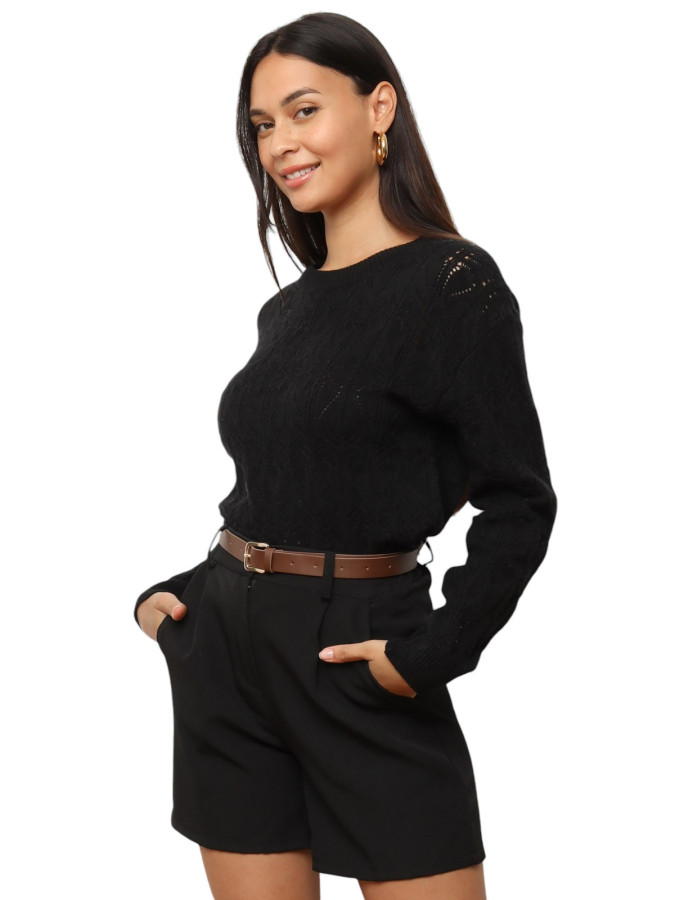 Pull droit en maille ajourée