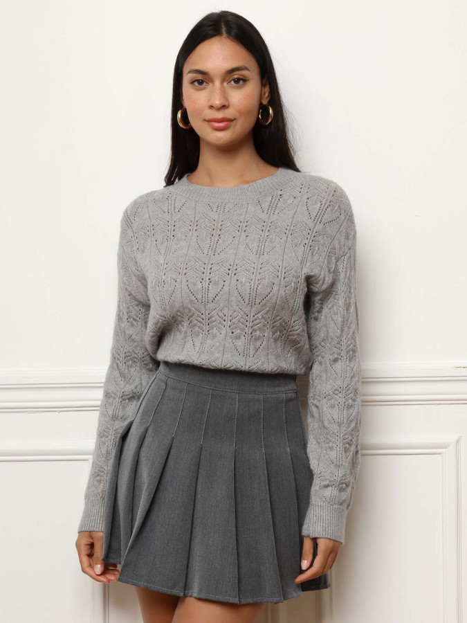 Pull droit en maille ajourée