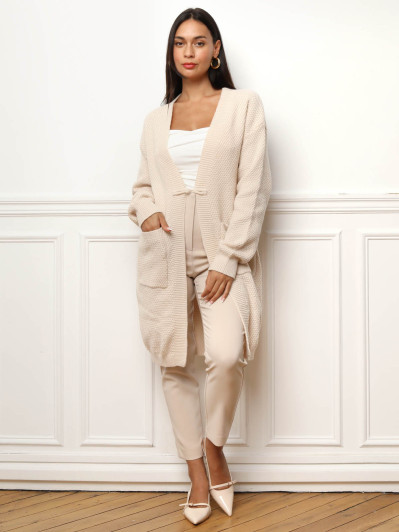 Gilet mi-long à poches