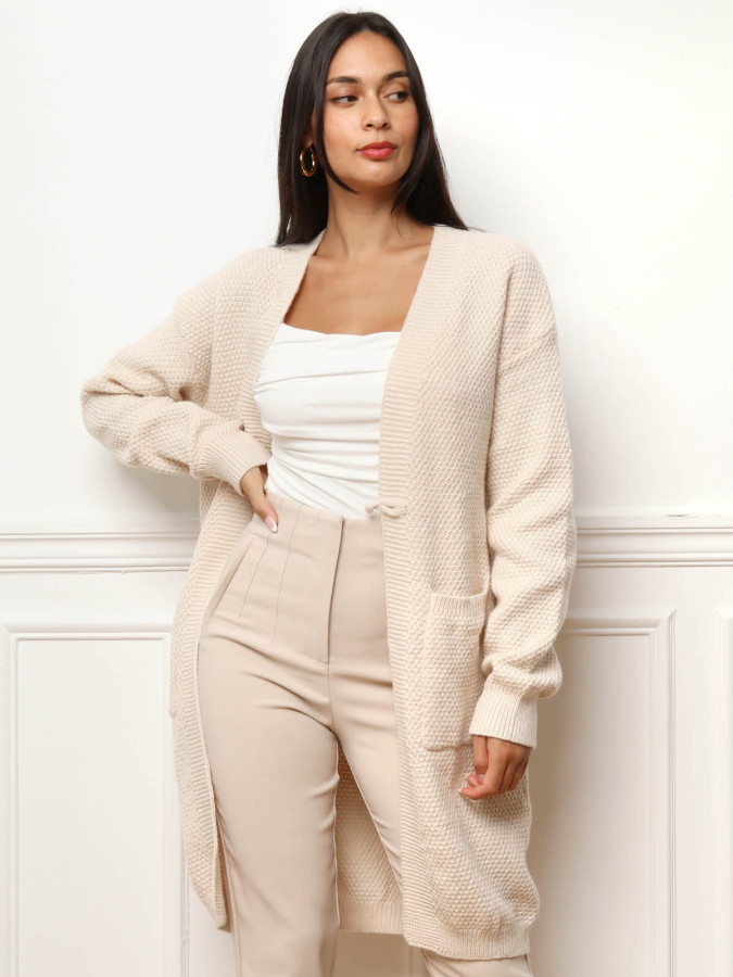 Gilet mi-long à poches