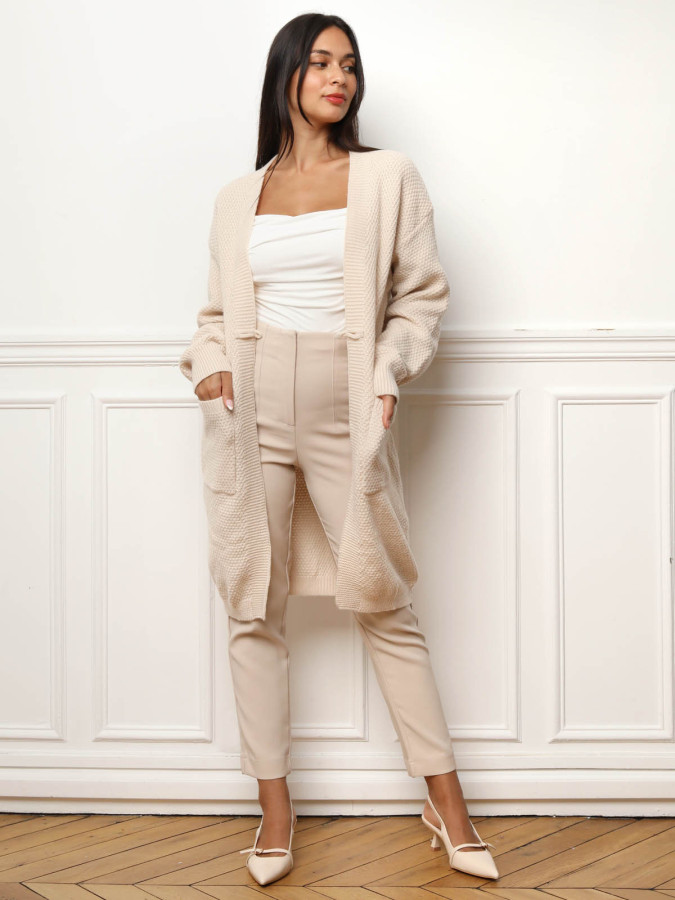 Gilet mi-long à poches