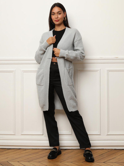 Gilet mi-long à poches