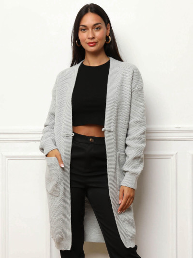 Gilet mi-long à poches