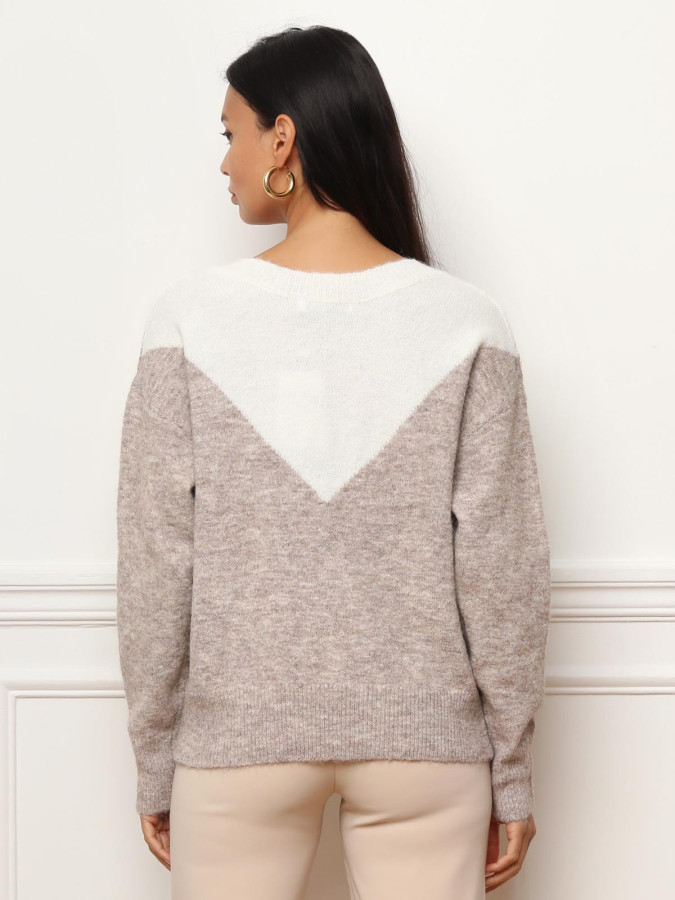 Pull bicolore à sequins