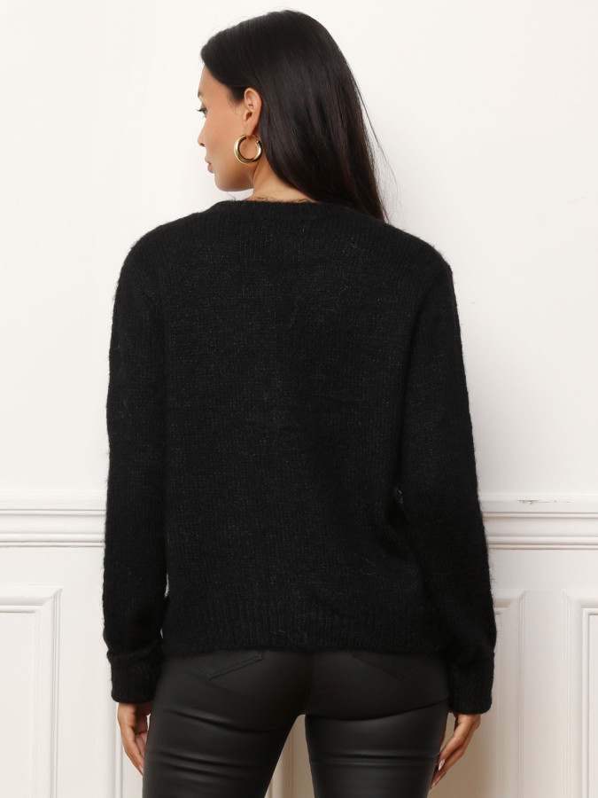 Cardigan à sequins et boutons nacrés