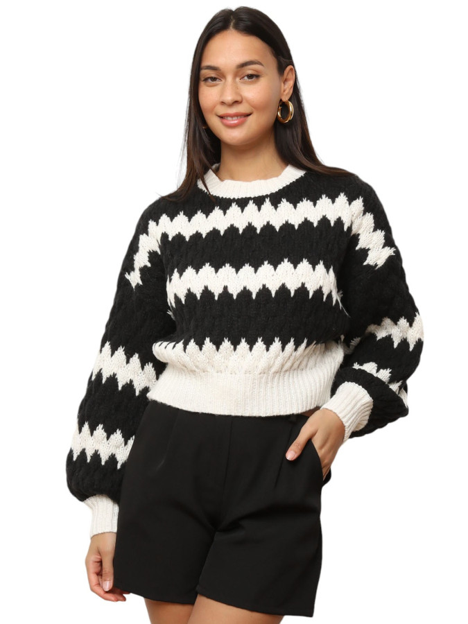 Pull court à imprimé graphique