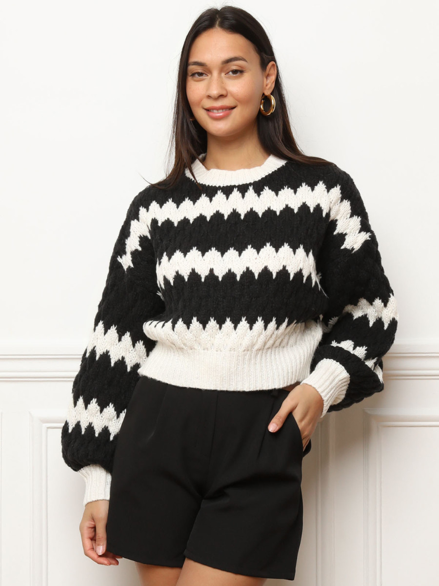 Pull court à imprimé graphique