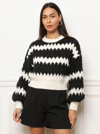 Pull court à imprimé graphique