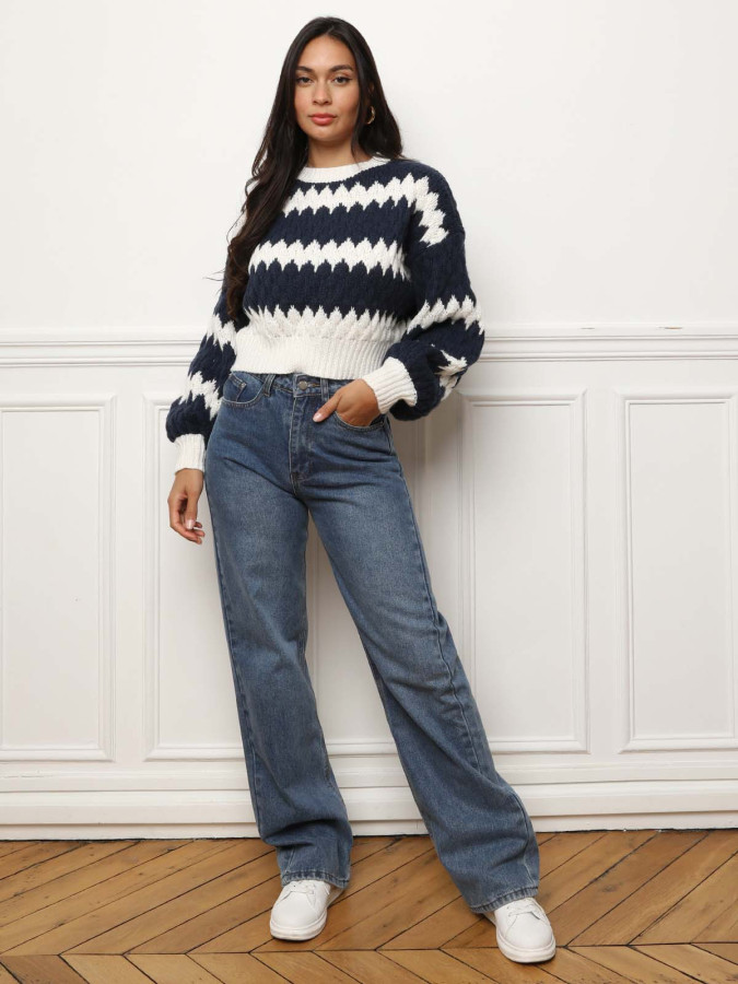 Pull court à imprimé graphique