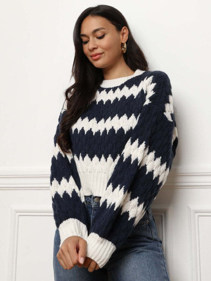 Pull court à imprimé graphique