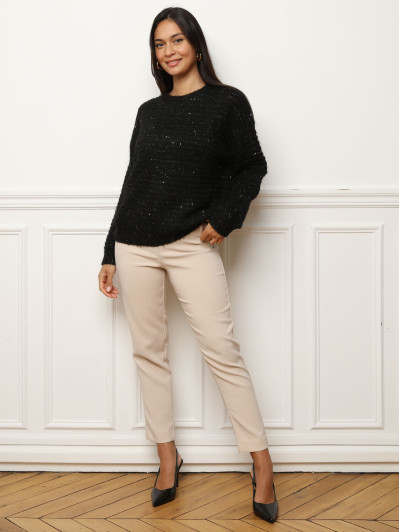 Pull duveteux à sequins