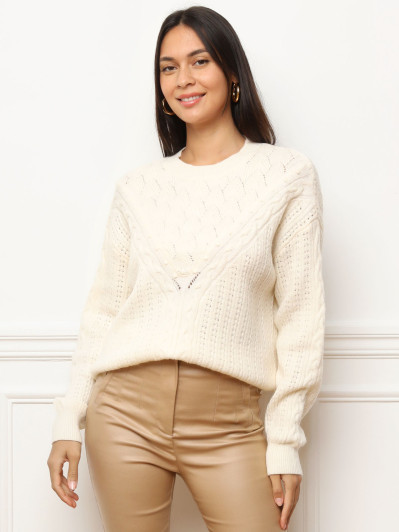 Pull en maille ajourée à motifs