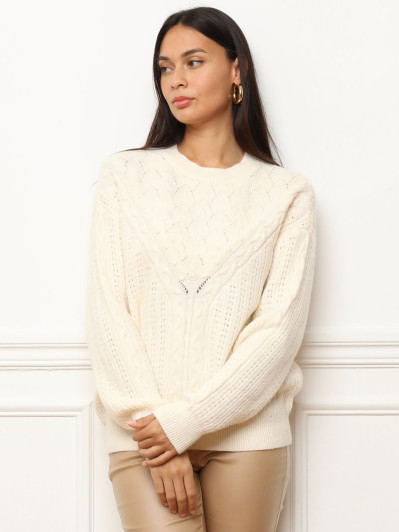 Pull en maille ajourée à motifs