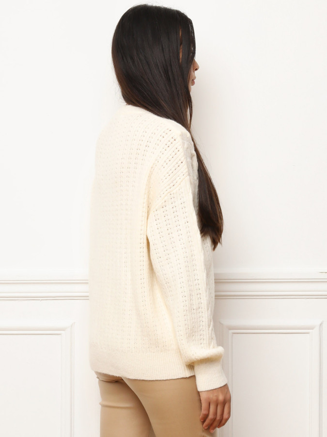 Pull en maille ajourée à motifs