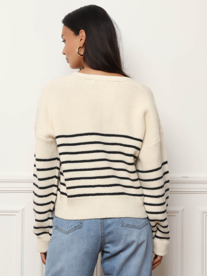 Cardigan oversize à rayure