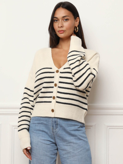 Cardigan oversize à rayure