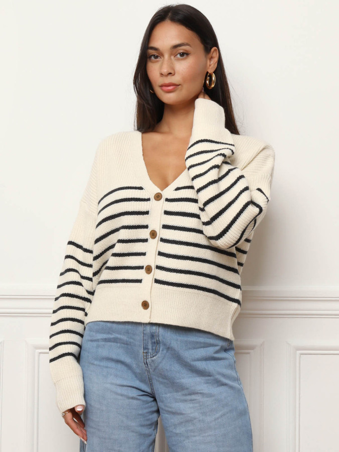 Cardigan oversize à rayure