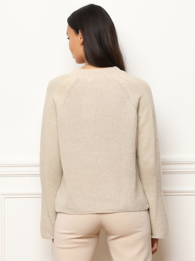 Pull à fils brillants et manches papillon