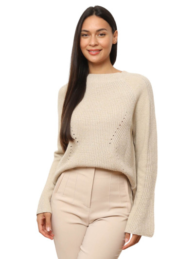 Pull à fils brillants et manches papillon